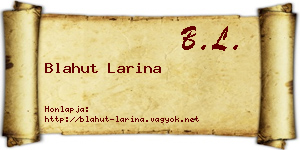Blahut Larina névjegykártya
